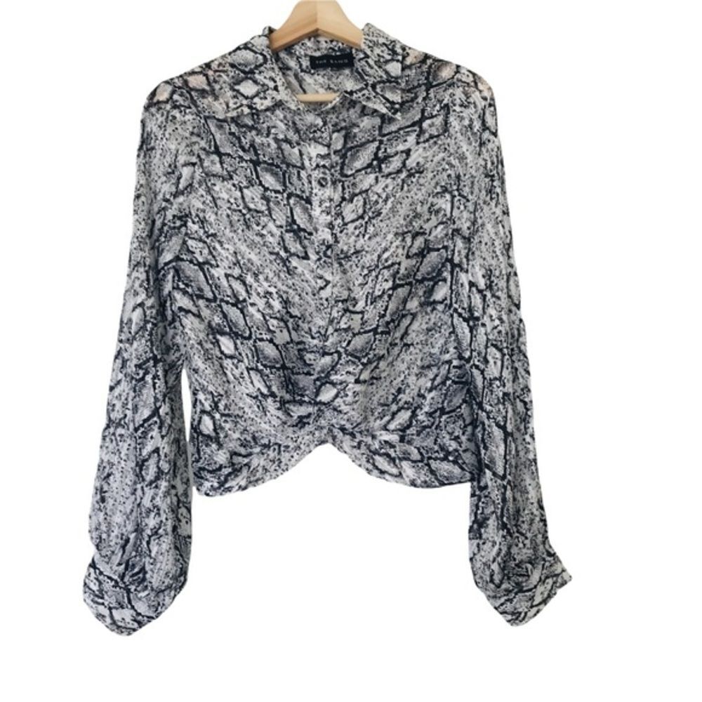 The Sang Blouse Size M python print knot long sleeves